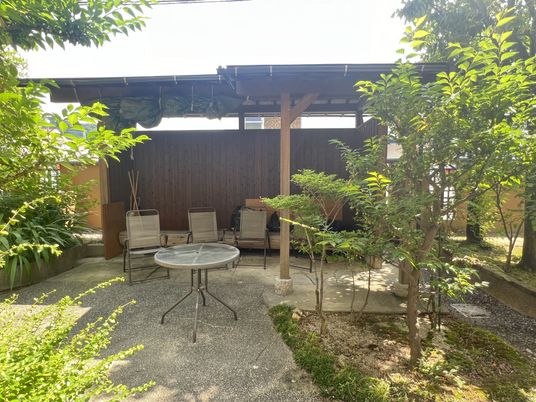 ゆったり過ごせる中庭