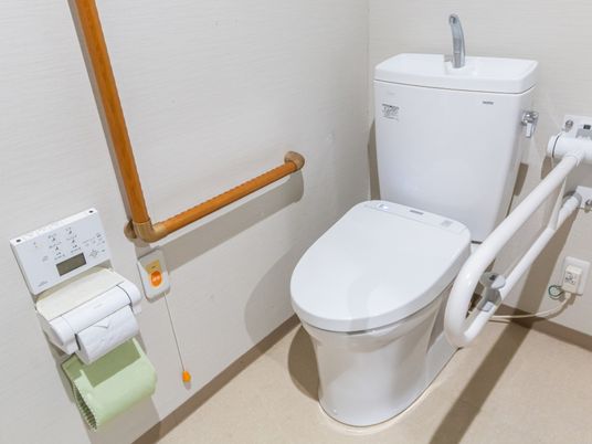 手すり付きのトイレ