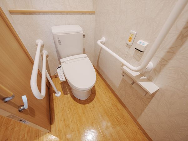 手すり付き清潔なトイレ