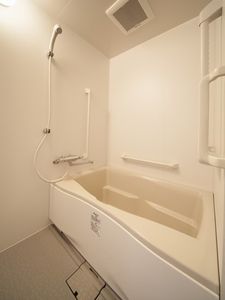 手すり付き清潔な浴室