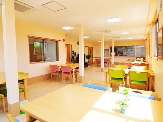 明るい広々食堂の光景