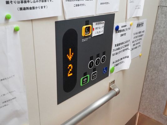 エレベーター表示と掲示物