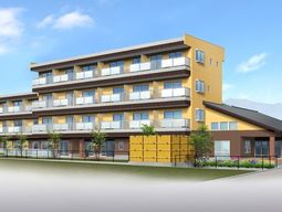 明るい色彩の外観