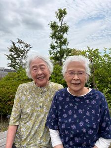 中庭の手入れ風景