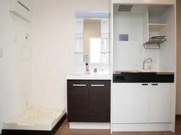 清潔なキッチン兼洗面台