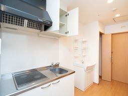 清潔な洗面台とキッチン