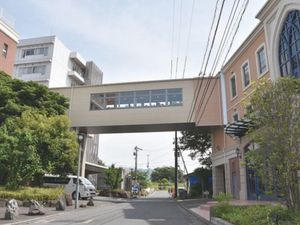 建物をつなぐ渡り廊下の外観  
