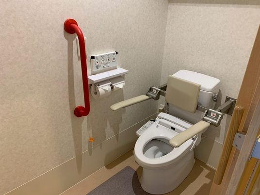 手すり付きのトイレ