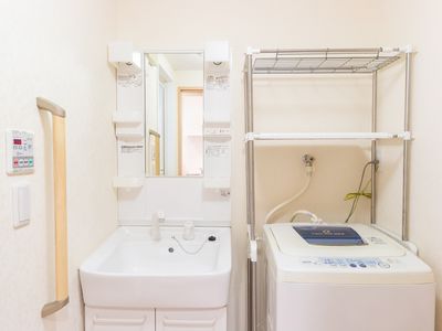 洗面所と洗濯機
