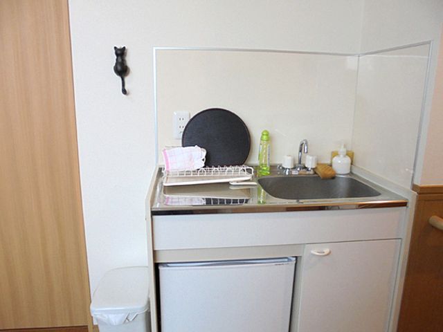 居室のキッチン キッチン 小さなスペースで使いやすく、整理整頓がしやすいキッチンです。シンプルな設計で安心できます。