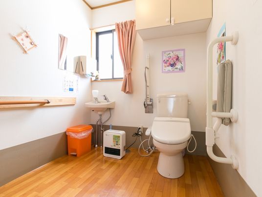 手すり付き清潔なトイレ