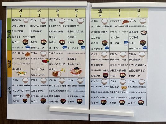 メニューの掲示物