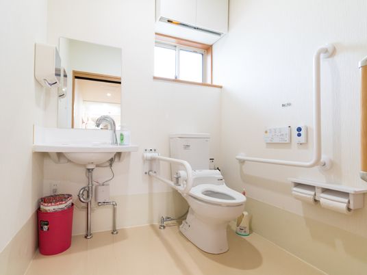 手すり付き清潔なトイレ