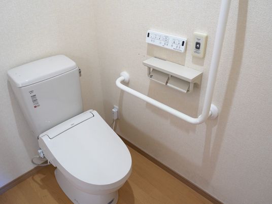 手すり付きのトイレ