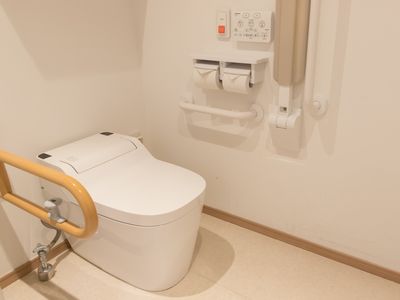 手すり付き清潔なトイレ