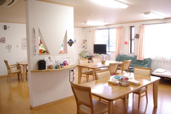 共有スペースの明るい一角