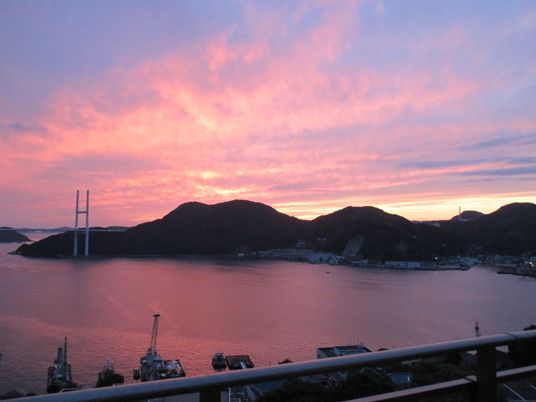 夕焼けと海の景色