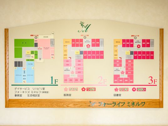 施設のフロアガイド案内板