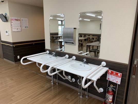 手すり付き洗面台