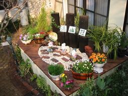 植物に囲まれたエントランス