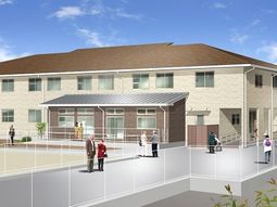 明るい施設の外観