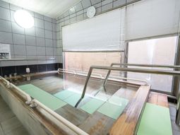 手すり付き明るい浴室