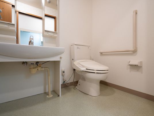 手すりが設置され、車椅子を利用している方も使いやすい洋式トイレ