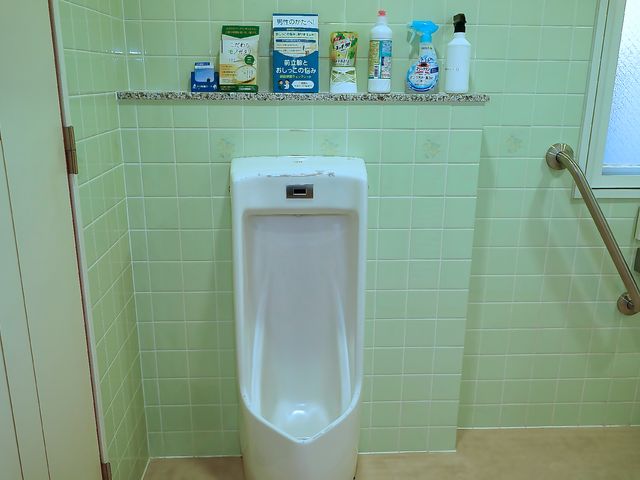 清潔な浴室の一角 トイレ 安全手すり付きの清潔なトイレは、利用者の安心を支えます。清掃用品も整っており、衛生管理にも配慮されています。