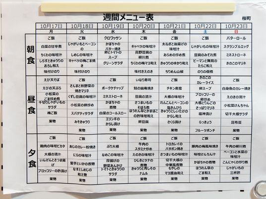 活動スケジュール表