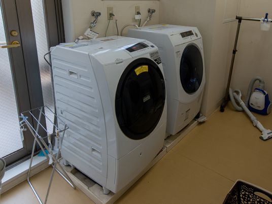 洗濯機と物干し設備