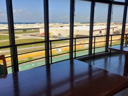 窓越しの明るい景色