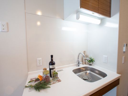 清潔な洗面台の様子