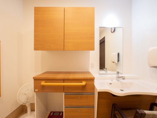 清潔な洗面台の一角