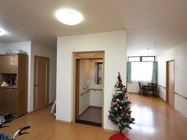広々リビングとクリスマスツリー