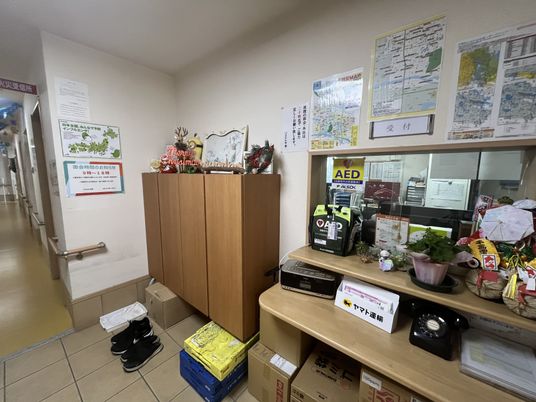 フロントの一角
