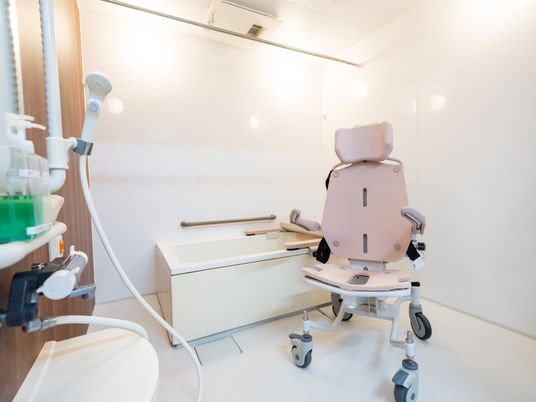 清潔な浴室の椅子