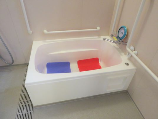 手すり付きの浴槽