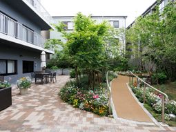 緑豊かな中庭の風景