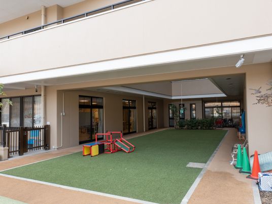 中庭の明るい景色