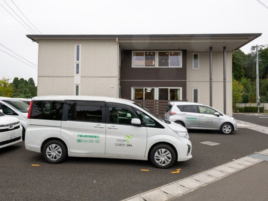 施設前の駐車場風景