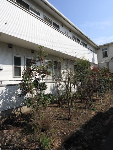 明るい日差しの庭園