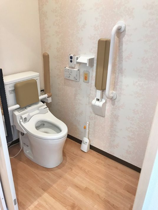 手すり付き清潔なトイレ