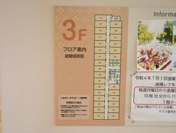 フロア案内板と掲示物