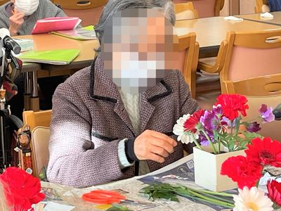 レクリエーションでの笑顔