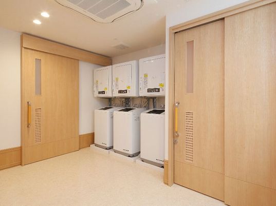 清潔な洗濯設備が整う場所