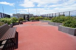 開放的な屋上の中庭