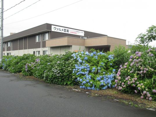 緑に囲まれた建物外観