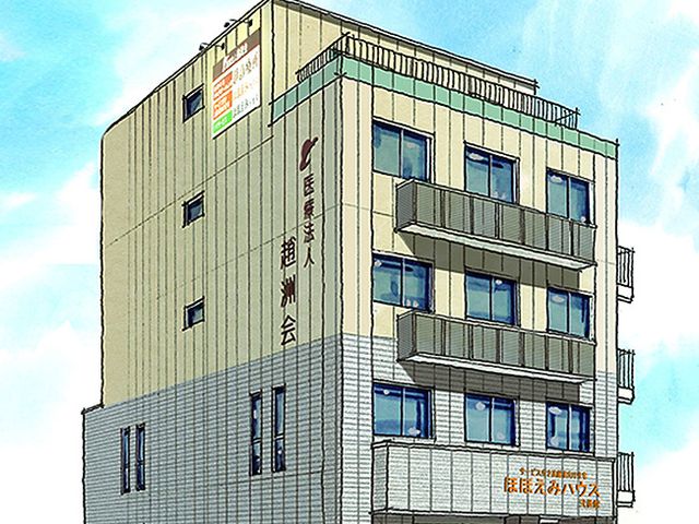 新築そうな建物外観 外観 清潔感のある建物前で、スタッフが入居者様のサポートをしています。ここでは、日々の業務を通じて多くの感謝の言葉をいただけるでしょう。