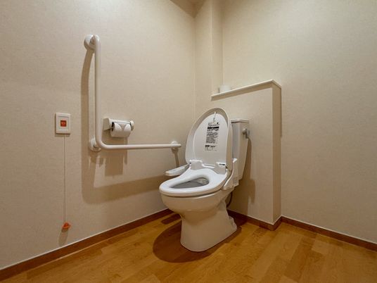 安全な手すり付きトイレ