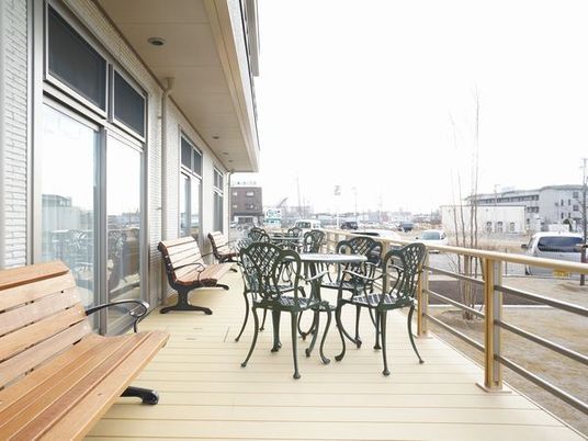 テラスの休憩スペース